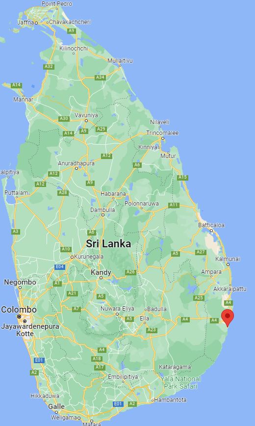 Map of Arugam Bay Sri Lanka – A peaceful coastal getaway in eastern coastline of Sri Lanka
